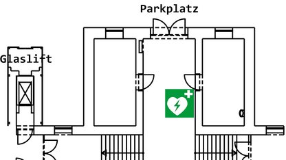 Lageplan Defibrillator Technologie-Transfer-Zentrum E_TTZ_standort_lageplan_defibrillator