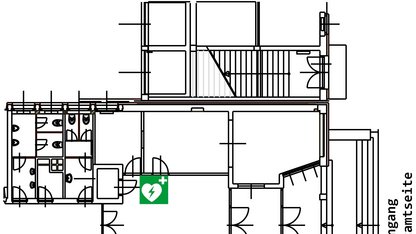 Lageplan Defibrillator Rohstoff- und Werkstoffzentrum F_RWZ_standort_lageplan_defibrillator