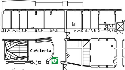Lageplan Defibrillator Peter-Tunner-Gebäude bei Cafeteria D_PTG_standort_lageplan_defibrillator