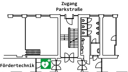 Lageplan Defibrillator Rittingergebäude Eingang Umformtechnik A_02_RI_standort_lageplan_defibrillator