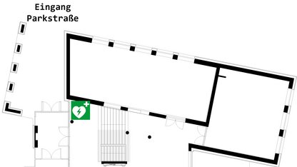 Lageplan Defibrillator Haupteingang Petroleum Engineering